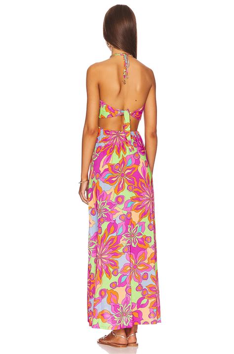 Luli Fama Drawstring Cut Out Maxi Dress in Vivi Il Momento | REVOLVE
