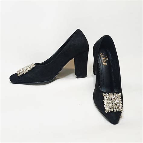 Crystal Embellished Block Heels – THE ALTER