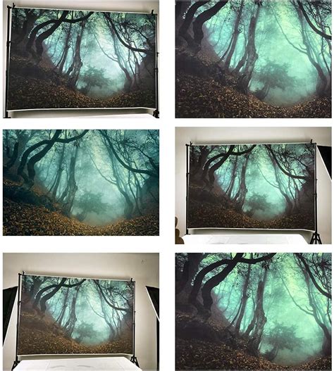 Buy Laeacco 10x7ft Halloween Theme Backdrop Vinyl Twilight Misty Forest ...