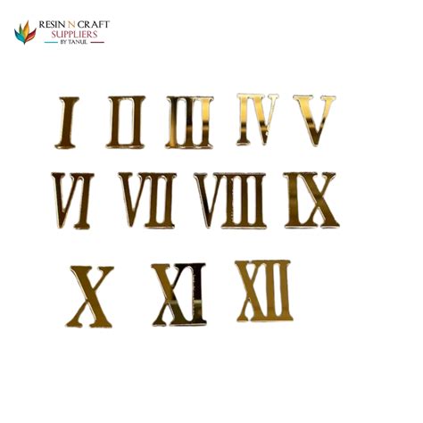 12 Acrylic Roman Numbers for clock (GOLD) – RESIN N CRAFT SUPPLIERS