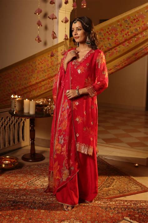 Pure crepe palazzo pant suit set– Aashvi Couture