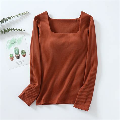 Ribbed Built-In Bra Long Sleeves Top – Twirl Around World