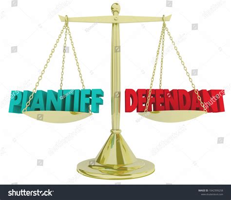 Plaintiff Vs Defendant Scale Justice Court Stock Illustration ...