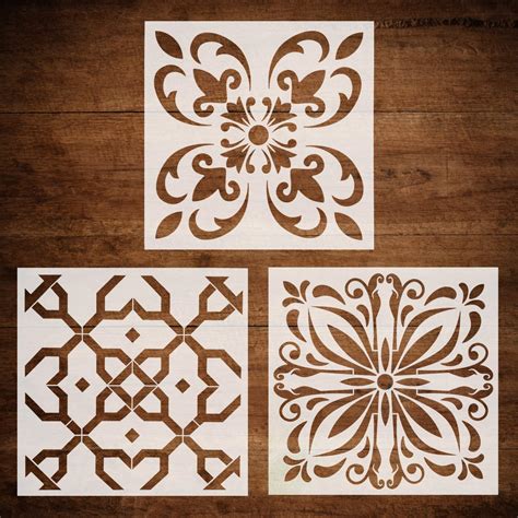 Buy CODOHI 3 Packs Wall Tiles Stencils(12x12 Inch) Laser Cut Resuable ...