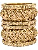 YouBella Traditional Jewellery Gold Plated Bangle Set for Women (Golden ...
