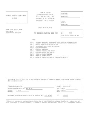 Fillable Online in (State Board of Accounts USE ONLY) CONTENTS PART ...
