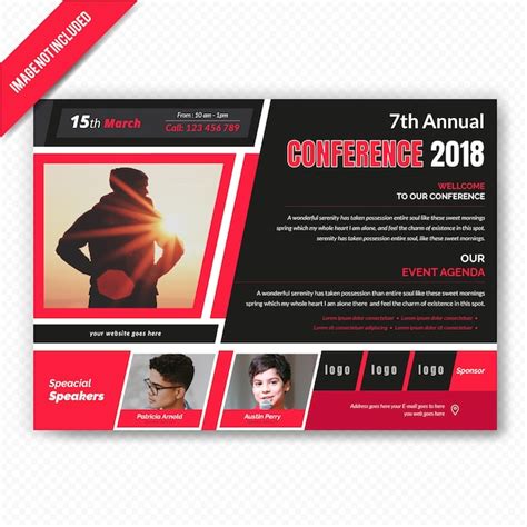 Conferance horizontal flyer template | Premium Vector