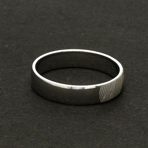 Jewelove™ Rings Customized Fingerprint Engraved Platinum Rings for Couples