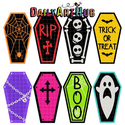 Halloween Coffins Clip Art Set – Daily Art Hub // Graphics, Alphabets & SVG