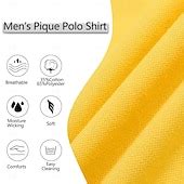Men's Cotton Polo Shirt Golf Shirt Casual Sports Ribbed Polo Collar ...