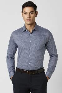 VAN HEUSEN Men Printed Formal Blue Shirt - Buy VAN HEUSEN Men Printed ...