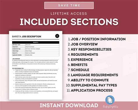 Barista Job Description Template | ProBizTemplates
