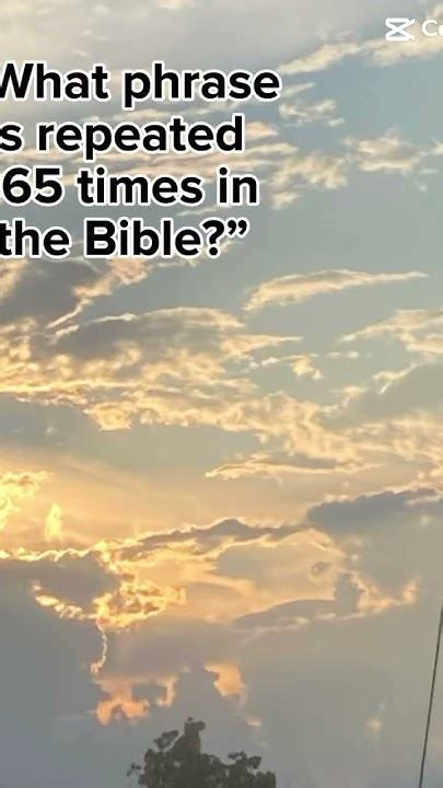 What phrase is is repeated in the Bible 365 Times? - YouTube
