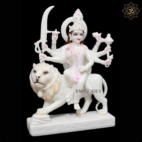 White Durga Marble Murti for Homes and Temples in 18inches – BMBIDOLS