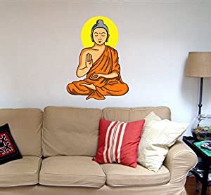 Wall Attraction Meditating Buddha Wall Stickers for Living Room ...