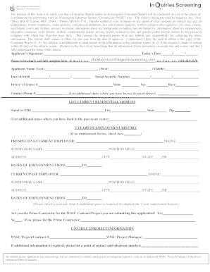 Fillable Online WSSC Release and Authorization Form - Inquiries, Inc ...