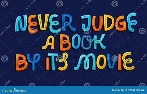 Never Judge a Book by Its Cover - Bright Modern Lettering Illustration ...