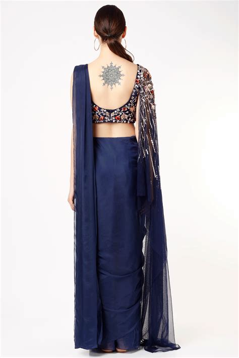 Navy Blue Saree Set – Masumi Mewawalla