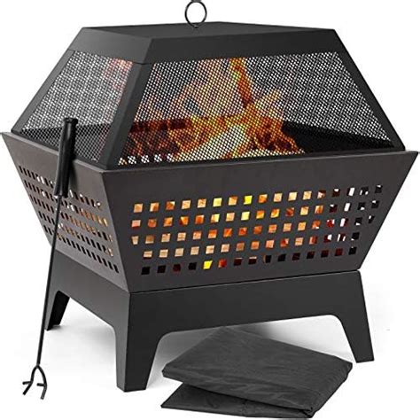 AMAGABELI GARDEN & HOME 24.4Inch Wood Burning Fire Pit for Outside with ...