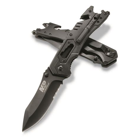 Smith & Wesson M&P Spring Assisted Folding Knife with Fire Starter ...