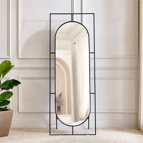 Buy Saga Metal Standing Mirror - Black from Home Centre at just INR 9999.0
