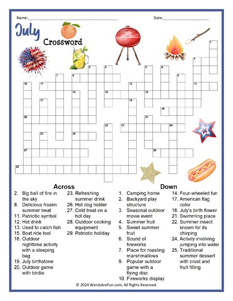 Month Specific Crossword Puzzles
