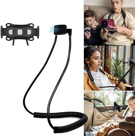 YUNLEJP 2in1 Cell Phone Neck Holder Handfree for Sleeping, Magnetic ...