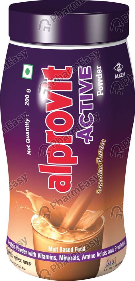Buy Alprovit Active Chocolate Flavour Jar Of 200gm Oral Powder Online ...
