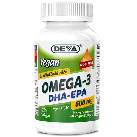 Buy DEVA Vegan Omega-3 DHA-EPA 500MG – No Carrageenan, Non-Fish Oil ...