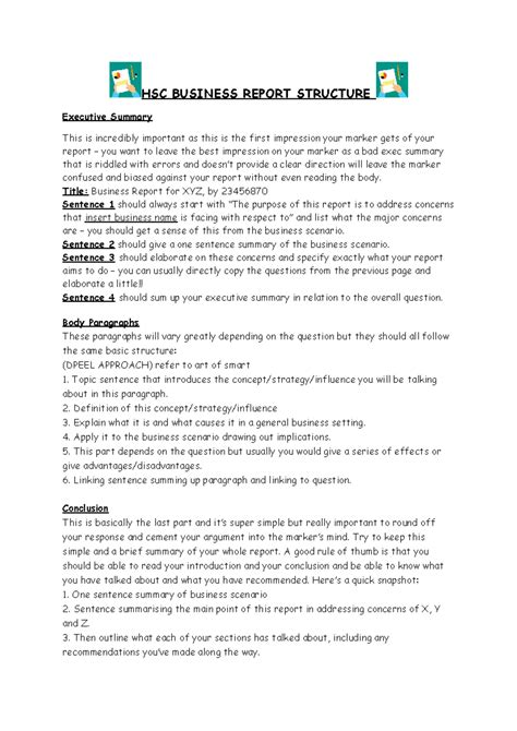 Image result for Business Report Structure Example