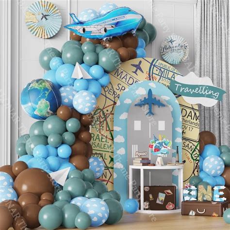 Buy Adventure Balloon Garland Kit, Bon Voyage Party Decor, Around the ...