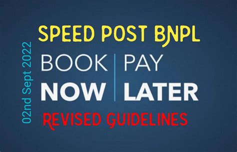 Revised Speed Post BNPL Guidelines | DOP (Post Office) Revision of ...