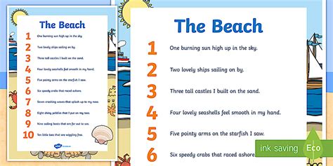 TAS The Beach Mathematics Counting Display Poster - Twinkl