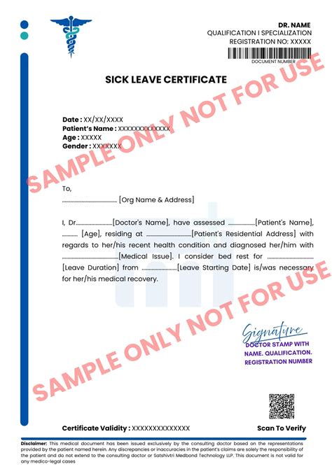 MedBond Medical Certificate Samples | View Online Samples