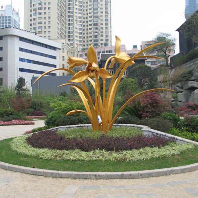 不锈钢抽象花 广场景观雕塑-宏通雕塑
