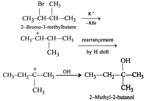 The hydrolysis of 2-bromo-3-methylbutane by S(N^(1)) mechanism gives m