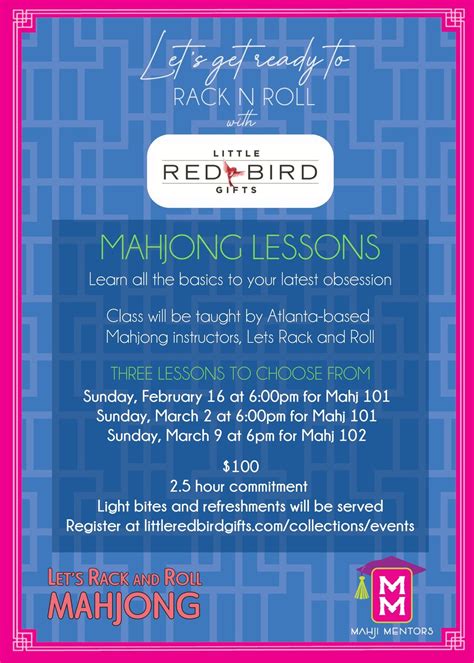 Mahjong Lessons - Lets Rack and Roll at LRB!, 1300 Ernest W Barrett ...