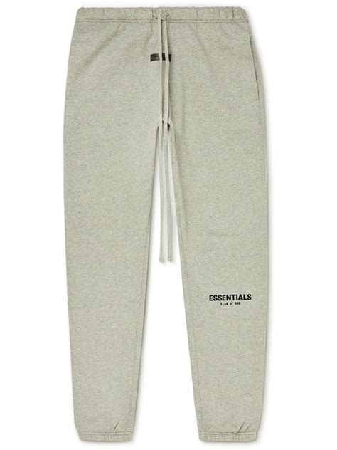 FEAR OF GOD ESSENTIALS - Tapered Logo-Flocked Cotton-Blend Jersey ...