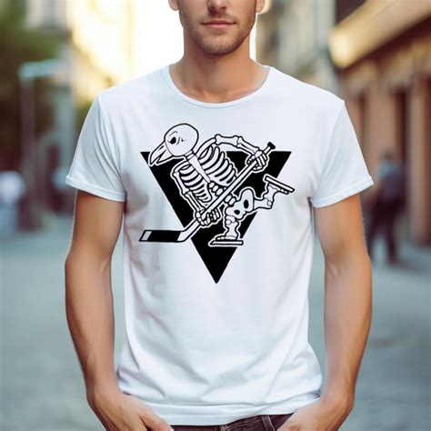 Pittsburgh Penguins Skeleton Logo Halloween Shirt - Hersmiles