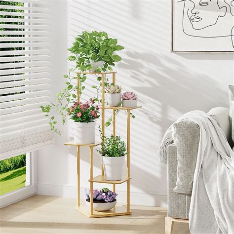 Buy MUDEELA Plant Stand Indoor, 5 Tier Bamboo Plant Stands Corner Plant ...