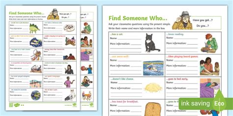 ESL First Day Find Someone Who (2 Levels)