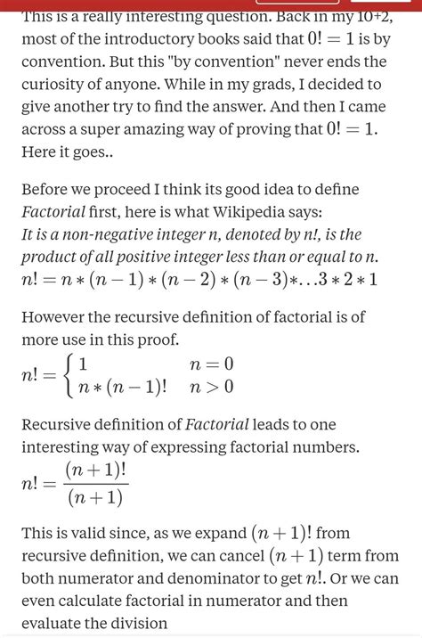 factorial 0 ki value 1 kyo hoti he, with reason - Brainly.in