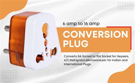 KAVANA Silk 6 amp to 16 amp Converter/Conversion Plug (5-16A) Converts ...