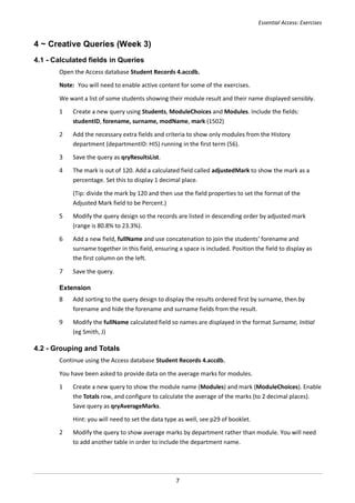 Image result for Exercises On Query Database Using Access