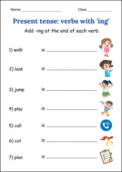 Adding ing to Verbs Grammar Worksheet - ing Endings Activity Book for ...