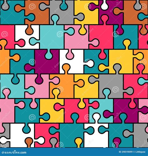 Colorful Puzzle Seamless Pattern Stock Vector - Illustration of ...