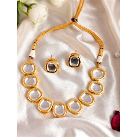 Buy DASTOOR Womens Gold Plated Designer Necklace Set Online