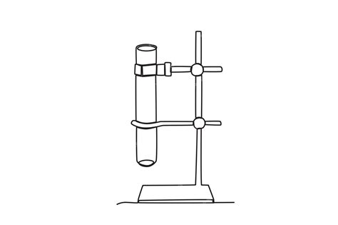 Premium Vector | A test tube and clamp Lab equipment oneline drawing