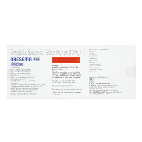 Obesema 1.34 MG/ML Solution For Injection (3): Uses, Side Effects ...