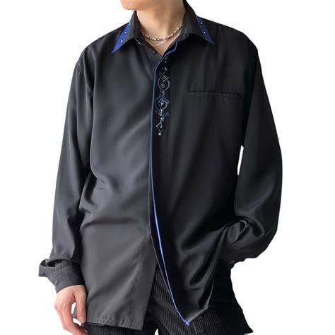 【PRONTI】Embroidered decoration two-tone shirt | ELCASION/ELCA